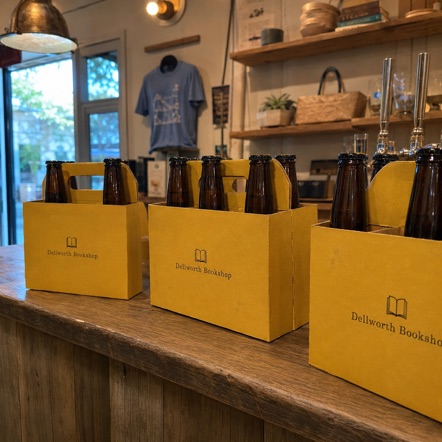 Customized six pack carriers for taprooms and gift shops